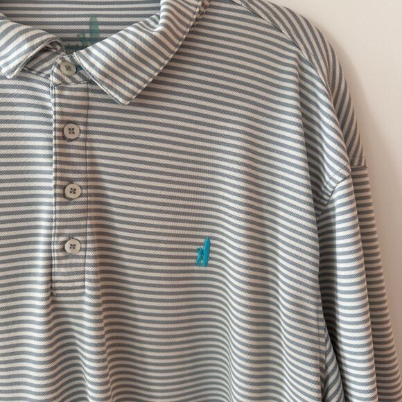 Johnnie-O Grey Striped Performance Polo - Picture 2 of 4